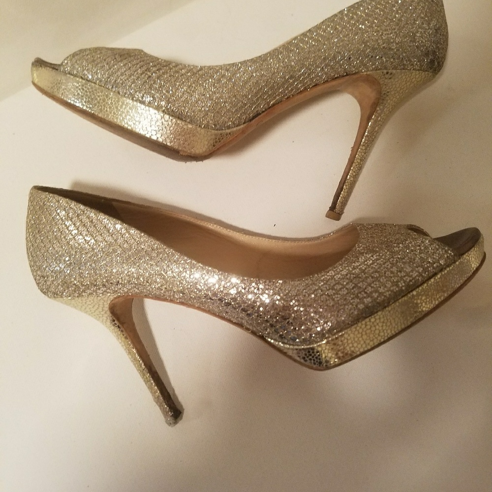 Jimmy Choo - Sparkly Open Toe Heels - image 3